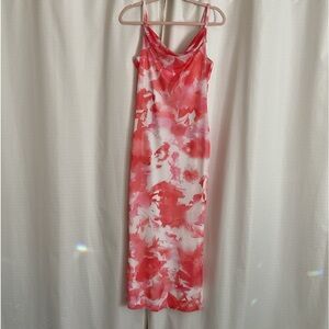 Elegant Pink Floral Women's Dress